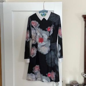 TED BAKER Pretty Floral Work Dress Size 1